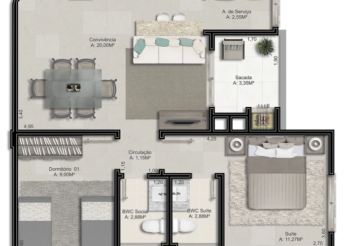 Apartamento (Planta 07 e 08)