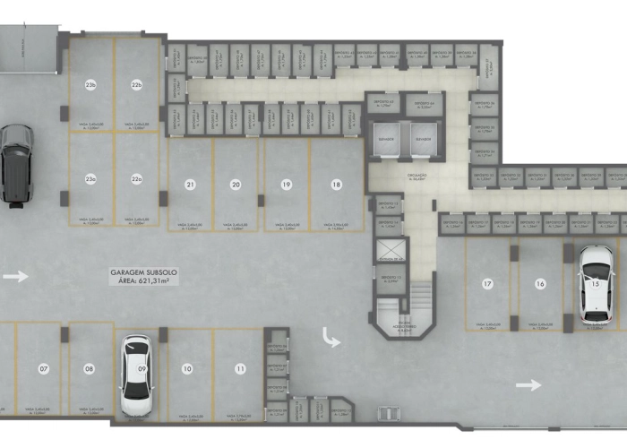 Garagens (Planta Subsolo)