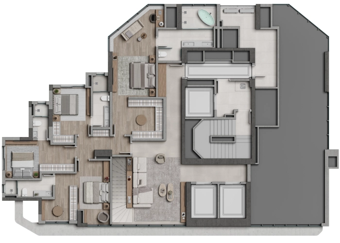 Apartamento (Planta Cobertura Inferior)