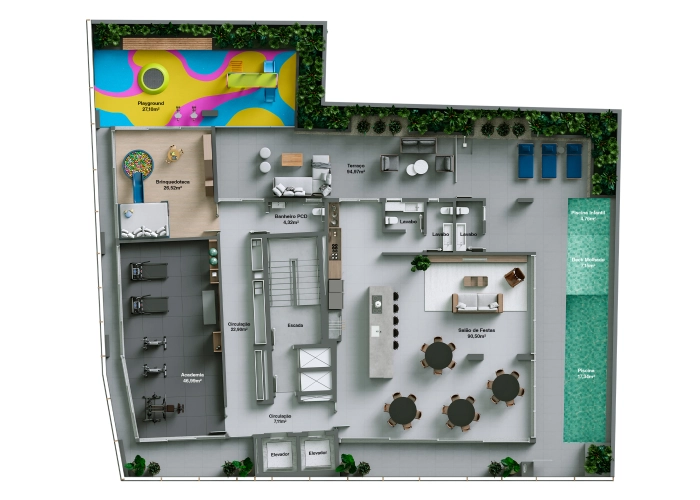 Áreas de Lazer (Planta Cobertura)
