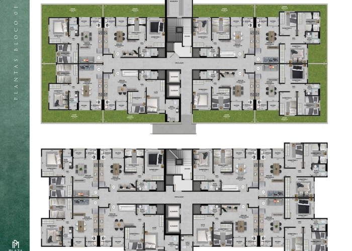 Planta dos apartamentos 