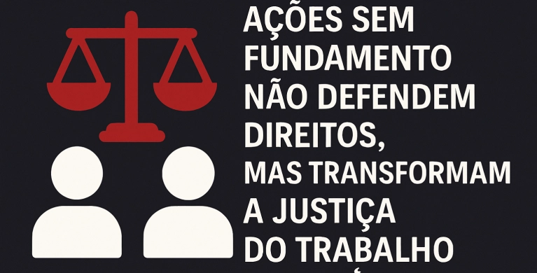 A&ccedil;&otilde;es sem fundamento n&atilde;o defendem direitos, mas transformam a justi&ccedil;a do trabalho em ind&uacute;stria. 