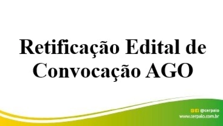 Retificação do Edital de Convocação AGO