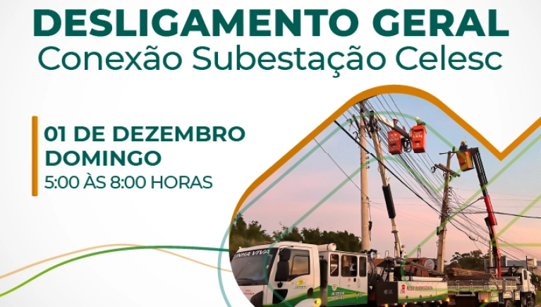 Desligamento programado domingo 01/12