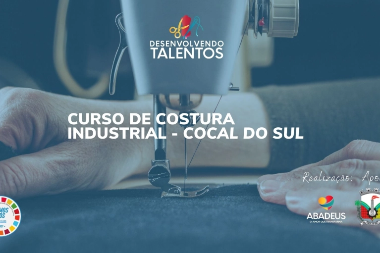 Em parceria com a Prefeitura de Cocal do Sul, Abadeus abre inscri&ccedil;&otilde;es para curso de costura industrial