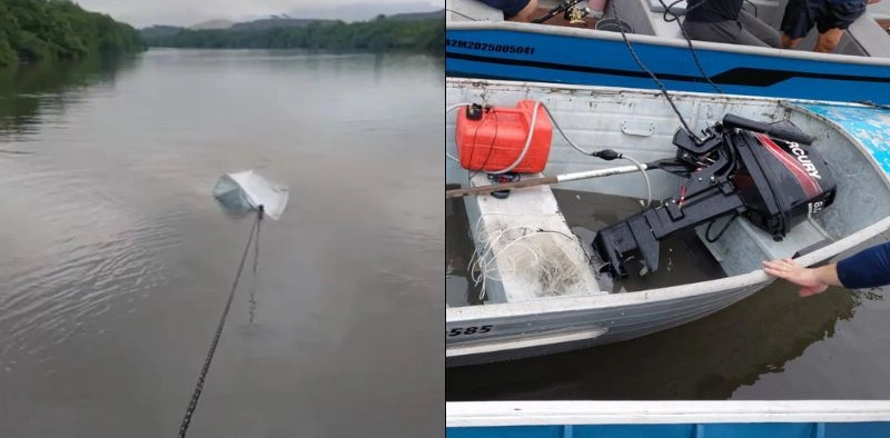 Corpo de pescador &eacute; encontrado no bairro Espinheiros ap&oacute;s barco submergir no Rio Cachoeira, em Joinville