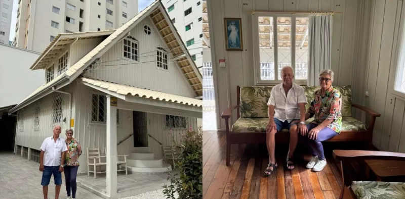 GALERIA &ndash; Conhe&ccedil;a casal dono de antiga casa de madeira que resiste entre os arranha-c&eacute;us de Balne&aacute;rio Cambori&uacute;