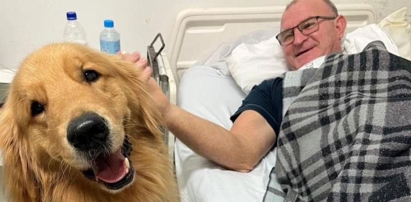 C&atilde;o terapeuta leva conforto e alegria a pacientes em hospital de Joinville