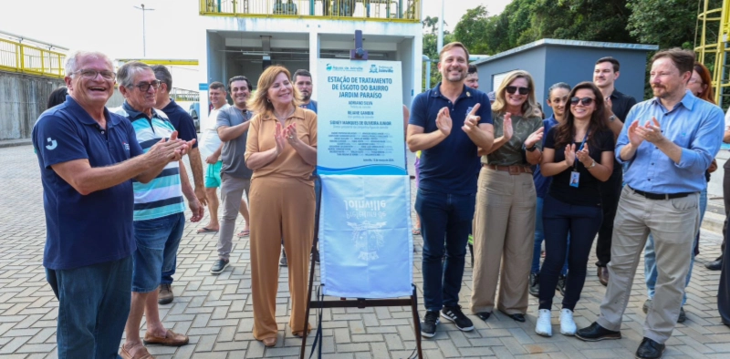 Jardim Para&iacute;so ganha nova esta&ccedil;&atilde;o de tratamento de esgoto e beneficia outros tr&ecirc;s bairros de Joinville