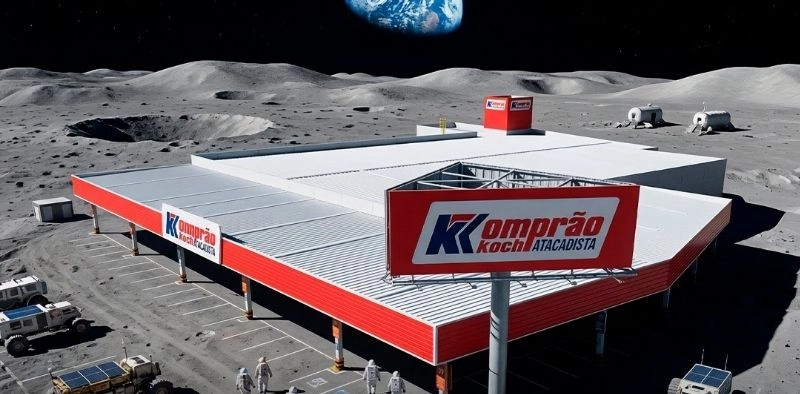 Maior rede de supermercados de SC brinca com miss&atilde;o Artemis II da NASA e &ldquo;inaugura&rdquo; loja na Lua