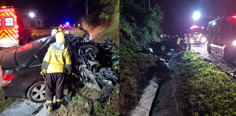 Homem morre preso &agrave;s ferragens em grave acidente na BR-280, em S&atilde;o Bento do Sul