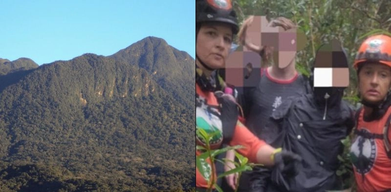 Quatro jovens s&atilde;o resgatados ap&oacute;s se perderem na descida do Pico Jurap&ecirc;, em Joinville