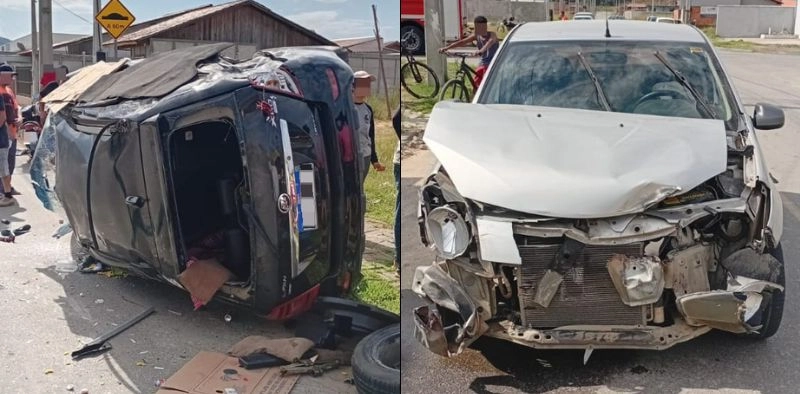 Colis&atilde;o deixa quatro adultos e uma crian&ccedil;a feridos em Araquari