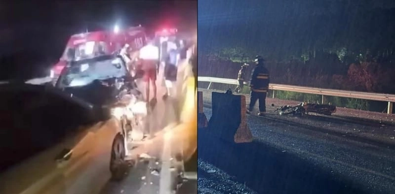 Acidente entre dois carros e uma moto mata mulher na BR-280, em Guaramirim