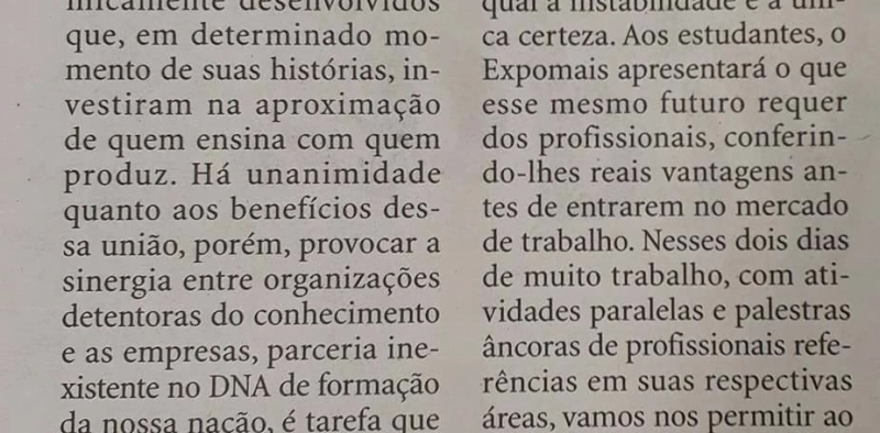 EXPOMAIS: conhecimento e disruptura