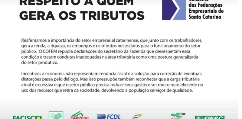 Facisc repudia declara&ccedil;&otilde;es da Secretaria Estadual da Fazenda