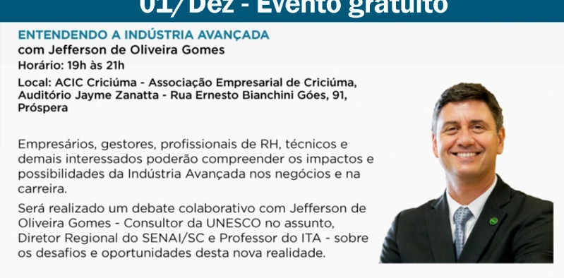 FIESC e Senai promovem palestra sobre ind&uacute;stria avan&ccedil;ada