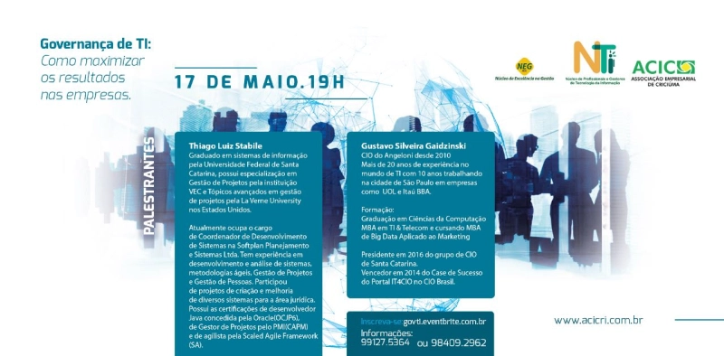 Governan&ccedil;a de TI &eacute; tema de evento promovido pelos n&uacute;cleos da Acic