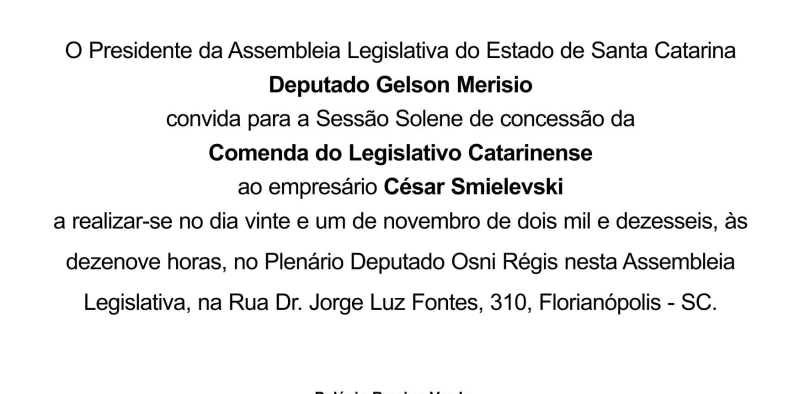 Presidente da ACIC recebe Comenda do Legislativo em Sess&atilde;o Solene na pr&oacute;xima segunda-feira (21)