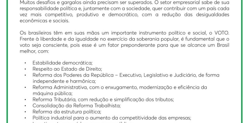 Princ&iacute;pios por um Brasil melhor