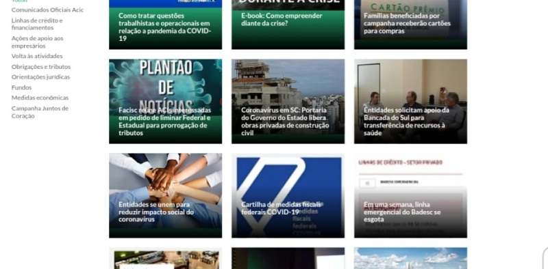 Site da Acic re&uacute;ne informa&ccedil;&otilde;es sobre coronav&iacute;rus