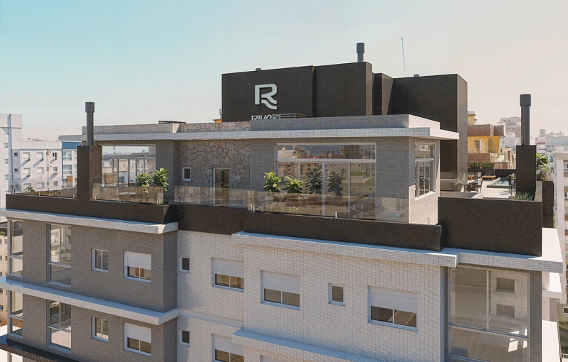 Ampla &aacute;rea de lazer no rooftop