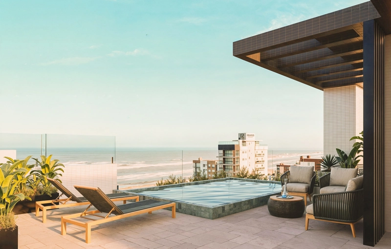 Piscina com prainha e aquecimento