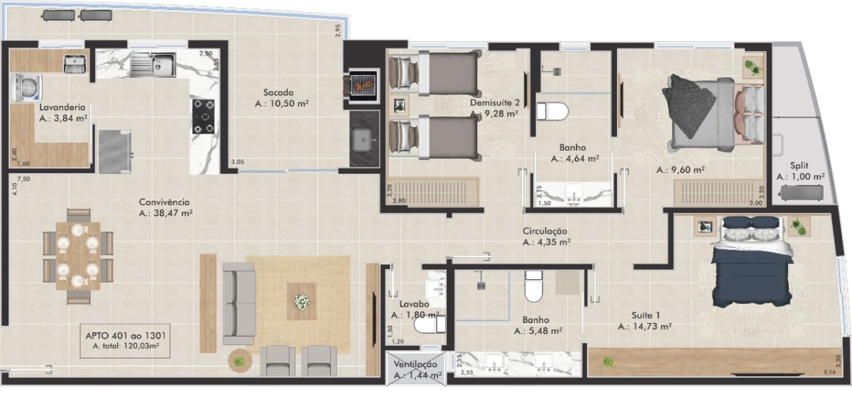 Apartamento Alto Padrão - Residencial L´essence - Criciúma/SC